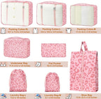 Packing Cubes for Travel - 8 Set Luggage Organizer Bags for Family, Mesh Breathable Packing Cubes for Suitcases Durable Travel Essentials Bags Set