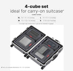 LeanTravel Premium Compression Packing Cubes for Travel - Suitcase Organizer Bags with Double Zipper & Breathable Mesh Panel - Space Saving Carry On Luggage Essentials (4-Pack, Black)