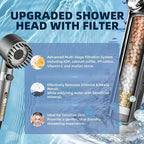 Portable Shower for Camping, Filtered Camping Shower, IPX8 Waterproof，6000mAh Rechargeable Outdoor Camp Shower Pump with LED Display, 4 Spray Modes for Hiking, Travel, Pet