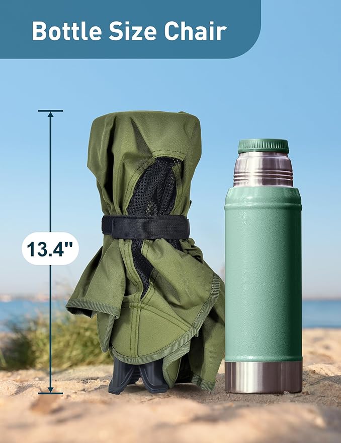 Docusvect Swivel Portable Camping Chair for Adults, Fast Setup, Lightweight & Small Folding Chair with Cup Holder, Side Pocket and Carry Bag - Support 330 LBS