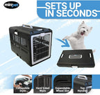 Pet Carrier & Crate, 35" L x 21" W x 27" H - Collapsible Hard Sided Kennel for Large Dogs and Cats, Portable Carrier for Indoor Outdoor Travel