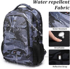 DUSLANG 17 Inch Travel Laptop Backpack Water Resistant Hiking Backpack for Men Laptop Bag with USB Charging Port,Camouflage green