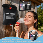 Solar Camping Shower Bag 1/2set and1+ Set 5 Gallon Portable Camping Showers Bag with Adjustable Switch Removable Nozzle for Camping Hiking Beach Swimming Outdoor Activities