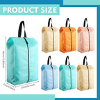 6 Pcs Travel Shoe Bags with Zipper Nylon Portable Waterproof Suitcase Shoe Organizer Packing for Golf(S,Pastel)
