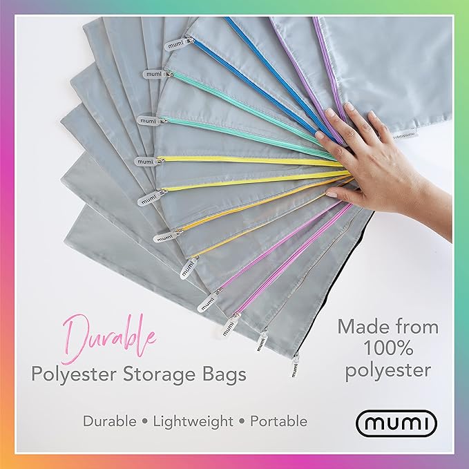MUMI Travel Shoe Bags Set of 2 – Waterproof Shoe Bag for Travel, Gym, Storage, Packing – Lightweight Shoe Travel Bags for Suitcase, Closet, Backpack – Travel Shoe Organizer for Men and Women (Aqua)