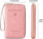 Leather RFID Blocking Passport Holder Travel Wallet, Passport Cover/Travel Wallet for Women/Men with