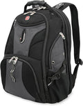 SWISSGEAR 1900 ScanSmart TSA Laptop Backpack Fits 17 Inch Laptop with RFID Protection and Tablet Pocket, Grey/Black, 19-Inch