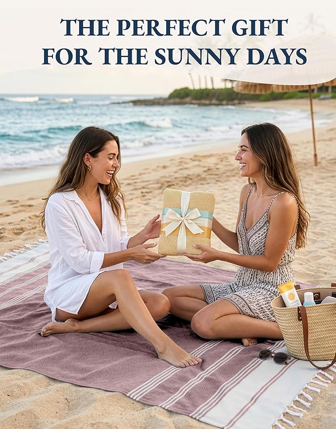LANE LINEN 6-Pack Oversized Pre-Washed Beach Towels, Stylish Quick-Dry Pool & Travel Towels for Adults, 39"x71" - Diamond Multi Colors