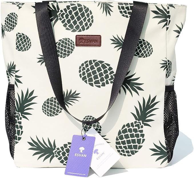 Original Floral Water Resistant Large Tote Bag Shoulder Bag for Gym Beach Travel Daily Bags Upgraded