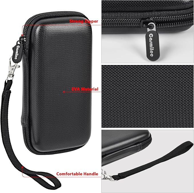 Case for Anker Magnetic Battery 10,000mAh Foldable Wireless Portable Charger, 633/622/621/321 5,000mAh Power Bank (MagGo) Holder, Storage for Baseus Power Delivery -Case Only (Black, Large)