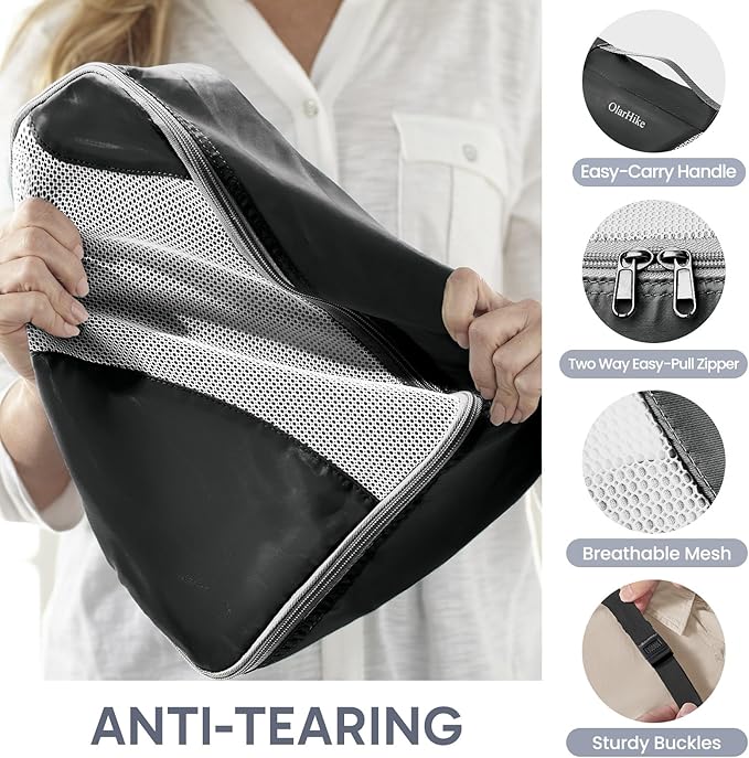 10 Set Packing Cubes for Travel, Gifts for Women Mom,Anti-Tearing Suitcase Organizer,OlarHike Vacation Essentials & Accessories for Cruise Ship