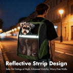 Pet Backpack Carrier, Large Cat Carrier Backpack Up to 20 Lbs with Breathable Mesh, for Medium Large Cats or Small Dogs, Travel Hiking Camping Backpack (DarkGreen-XL)