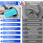2Pcs Reusable Shoe Washing Machine Bag for Washer and Dryer:Free Up Hands, Prevent Deformation,shoe bag with Zipper Protection Design, Use for all Shoes,Sports Shoes(Blue)