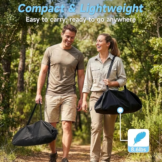 Camping Table Portable Foldable with Adjustable Legs, Aluminum Roll Up Table with Large Mesh Storage Layer & Carrying Bag, Lightweight Outdoor Picnic Table for Camping, Beach, BBQ, Backyard
