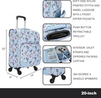 Bioworld Disney Stitch & Angel Ice Cream Blue 20" Adult Softside Rolling Luggage