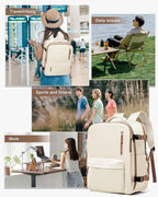 Travel Backpack Women,Carry On Backpack Flight Approved 18x14x8 inches Bag Spirit Airlines Personal ltem,College Sports Hiking Rucksack Waterproof Casual Daypack Laptop Blackpack Men,BeigeBrown
