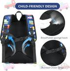 CAMTOP Preschool Backpack for Kids Boys Girls Toddler Backpack Kindergarten School Bookbags for Age 3-8 (Navy Vehicle)