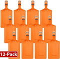 Travelambo 12 Pack Luggage Tags for Suitcases Privacy Protection Bag Tags Faux Leather Travel Accessories Essential, Hot Orange