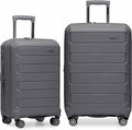 Traveler's Choice Pagosa Hardshell Expandable Luggage with Spinner Wheels, Gray, 2-Piece Set (22/26)