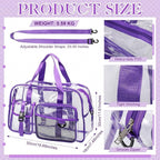 Abbylike Clear Bag Large Heavy Duty Tote for Stadium Events 20" Duffle Transparent Gym Bag for Sport Event Travel Makeup Work
