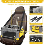 GENORTH Dog Car Seat for Small Pets Up to 20 lbs, with Storage Pocket and Dual Clip-On Safety Leash, Foldable and Washable Design