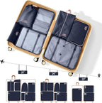 Packing Cubes for Travel - 8 Set Luggage Organizer Bags for Family, Mesh Breathable Packing Cubes for Suitcases Durable Travel Essentials Bags Set