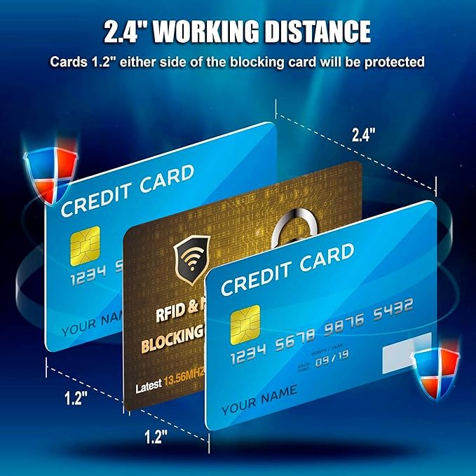 SaiTech IT 5 Pack RFID Blocking Card, Protector for Entire Wallet, Purse, and Debit Credit Cards from NFC Contactless Theft for Men & Women - PL Golden