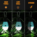 EverBrite Rechargeable Camping Light, Portable Tent Lantern,3 Lighting Modes, Hanging Tent Light Bulbs with Clip Hook for Hiking, Fishing, Backpacking, Emergency and More-Blue