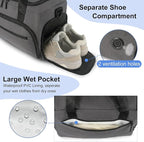 Gym Bag for Men Women, Sport Duffle Bag with Wet Pocket & Shoes Compartment, Water Resistant Overnight Weekender Bag Duffel Bag