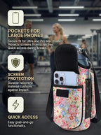 Magnetic Gym Bag for Women Men, Neoprene Water Bottle Carrier Bag with Strap fits 18-40oz, Crossbody Bag with Pockets