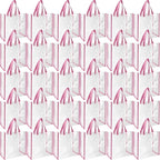 Eccliy 30 Pack 12x12x6 Inch Clear Tote Bag Stadium Approved Bulk Plastic Beach Tote Gift Bag with Handle for Gym Sports | 30 Pack, 12x12x6 Inch, Stadium Approved, Bulk, with Handle, Tote Gift Bag