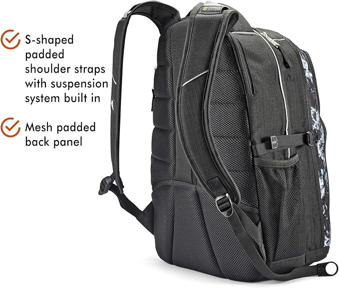 High Sierra Swerve Laptop Backpack, Black Steam/Black, One Size