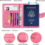 Herain Passport Holder for Travel Essentials, 2 Pcs Passport Cover Wallet Case Travel Gifts Women Men Family, RFID Passports Book Card Holders Travels Cruise Accessories Must Haves