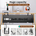 48" Gaming Under Desk Cable Management Tray, Black No Drill Cord Organizer for PC Setup, Large Anti-Sag Wire Hider, Stealth Cable Management Net for Battlestation (Black, 47.8")