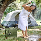 SPACEREST Portable Shower for Camping with Integrated Design – Spill-Resistant, Electric Camping Shower, 5-Gallon Food-Grade Water Jug for Outdoor, Beach, Hiking, Dog Wash