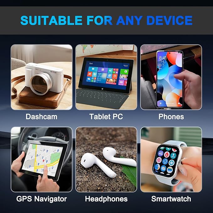 Penemay Car Charger USB Car Phone Charger, Dual Ports Car Adapter for iPhone 17 16 15 Pro Max/14/13/iPad,Samsung S26/S25 Android Cell Phone,