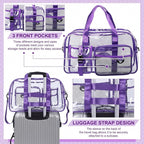 Abbylike Clear Bag Large Heavy Duty Tote for Stadium Events 20" Duffle Transparent Gym Bag for Sport Event Travel Makeup Work