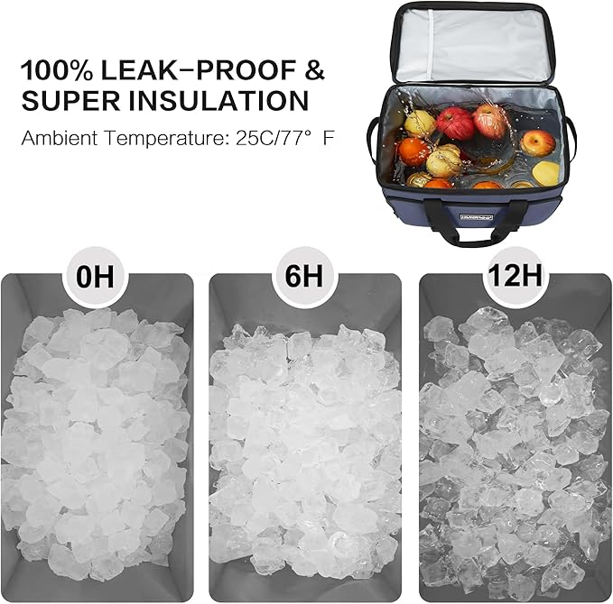 Soft Insulated Cooler Bag Collapsible Large Travel Coolers Soft Sided Coolers Ice Chest, Leakproof, Waterproof