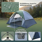 XL 1/2/3/4 Person Dome Camping Tent,Tents for Camping,Tents for Camping Waterproof,Double Layer Waterproof, Removable Rain Fly, for Outdoor Hiking, Fishing