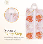 Shoe Bags for Travel - Footwear Organizer for Suitcases, Gym, Work Trips (Pink Tiger)
