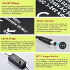 Universal Power Supply Adjustable 72w DC 3V ~ 24V Variable Switching 100V-240V AC/DC Adapter with Volt Display,14pcs Tips,4-Way Power Splitter Cable,Test Lead, Polarity Converter