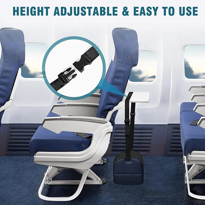 Foot Hammock for Plane Travel, Memory Foam Airplane Foot Hammock, Adjustable Foot Sling for Airplane & Office