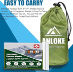 ANLOKE Emergency Blankets Mylar Thermal Blanket (4 Pack) of Space Blanket 82" x62''. Survival Blankets Heavy Duty Camping Gear, First Aid, Green