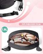 Smasrob Fanny Pack for Women, Crossbody Sling Bag Waist Bag with Multiple Pockets and Adjustable Strap, Black