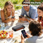 Solar Phone Charger 20000mAh Portable Power Bank with 15W USB-A and USB-C Orange Battery Pack Compatible with iPhone, iPad, Samsung, Built-in 2 LED Emergency Flashlights Perfect for Camping, Travel