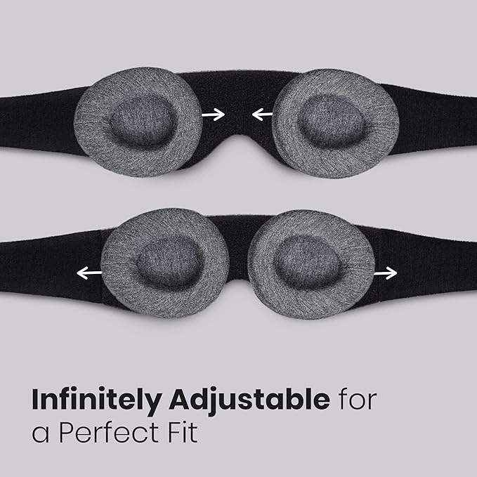 Manta Original Sleep Mask - Maximum Blackout Sleep Mask for Deep Sleep, Adjustable with Detachable Eye Cups, Zero Eye Pressure for Back & Belly Sleepers, Ideal for Travel, Shift Work & Daytime Sleep