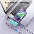 [2 Pack] Mini Portable Charger 5000mAh,Ultra-Compact 15W PD Fast Charging Power Bank,LCD Display Cute Battery Pack Backup Charger Compatible with iPhone 14/14 Pro Max/13 Pro/12/11/XR/8/7-Green+Purple