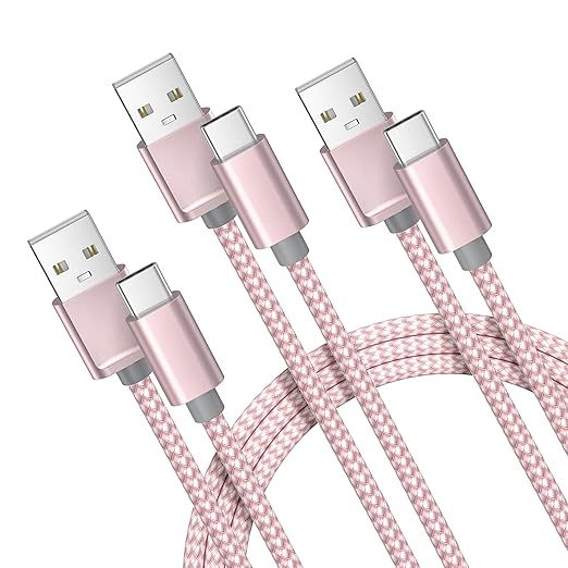 Basesailor for iPhone 17 16 Pro Max Charger Cord,USB to USB C Cable,Type C Charging Power Cord for Apple 17e 15 iPad 10 Air 4 5,Samsung Galaxy S26 S25 S24 S23,Pink,3Pack 3.3/6.6/10FT(1/2/3M)