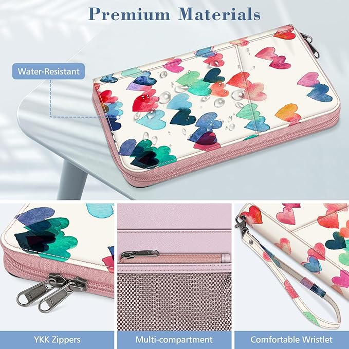 Fintie Family Passport Holder Wallet, RFID Blocking Travel Document Organizer Clutch Bag Credit Cards Case Cover for Women Men