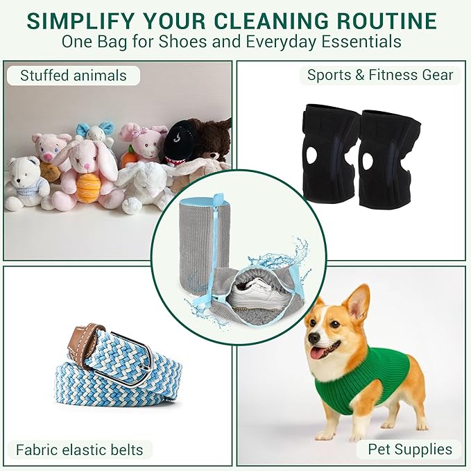 Shoe Washing Machine Bag - Set of 2 Shoe Washing Bags, 360° Deep Clean Shoes Laundry Bag, Reusable Shoe Bag for Washing Machine, Sneaker washing machine bags, Grey